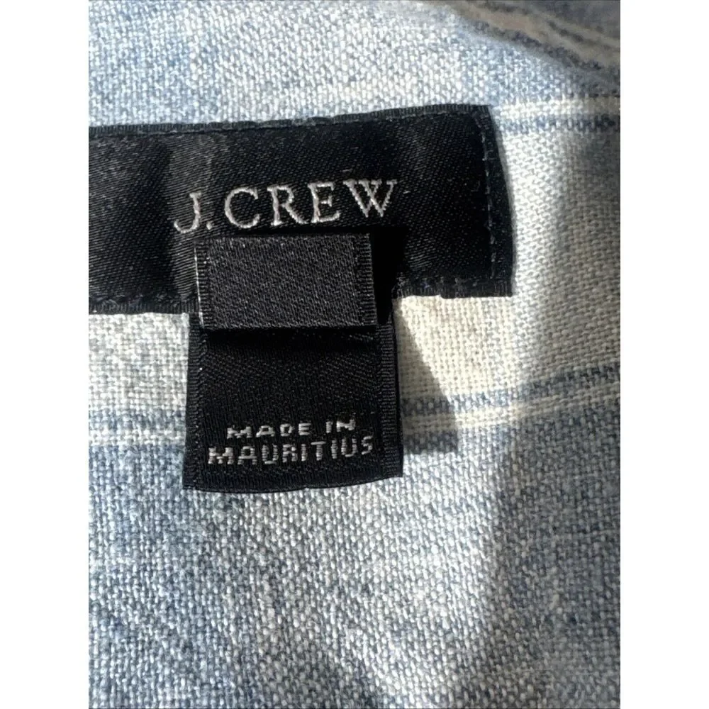 J Crew Shirt Mens XL Blue Plaid Button Up Oxford‎ Casual Preppy Flex